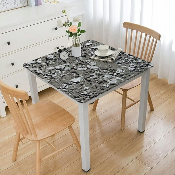 HAOXIT with Backing Oil-Proof Table Cloth Stain-Resistant Wipeable Rectangle or Square Table Cover 52*52