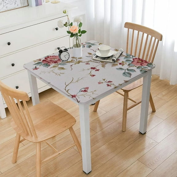 HAOXIT with Backing Oil-Proof Table Cloth Stain-Resistant Wipeable Rectangle or Square Table Cover for Indoor and Outdoor 44''x44''