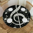thumbnail image 1 of HAOXIT with , Round Table Cloth Musical Symbols Table Cover for Kitchen Dining Party Picnic 38-42, 1 of 8