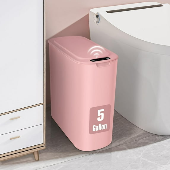 HAOYAN 5 Gallon Automatic Bathroom Trash Can, Touchless Motion Sensor Garbage Can with Lid,