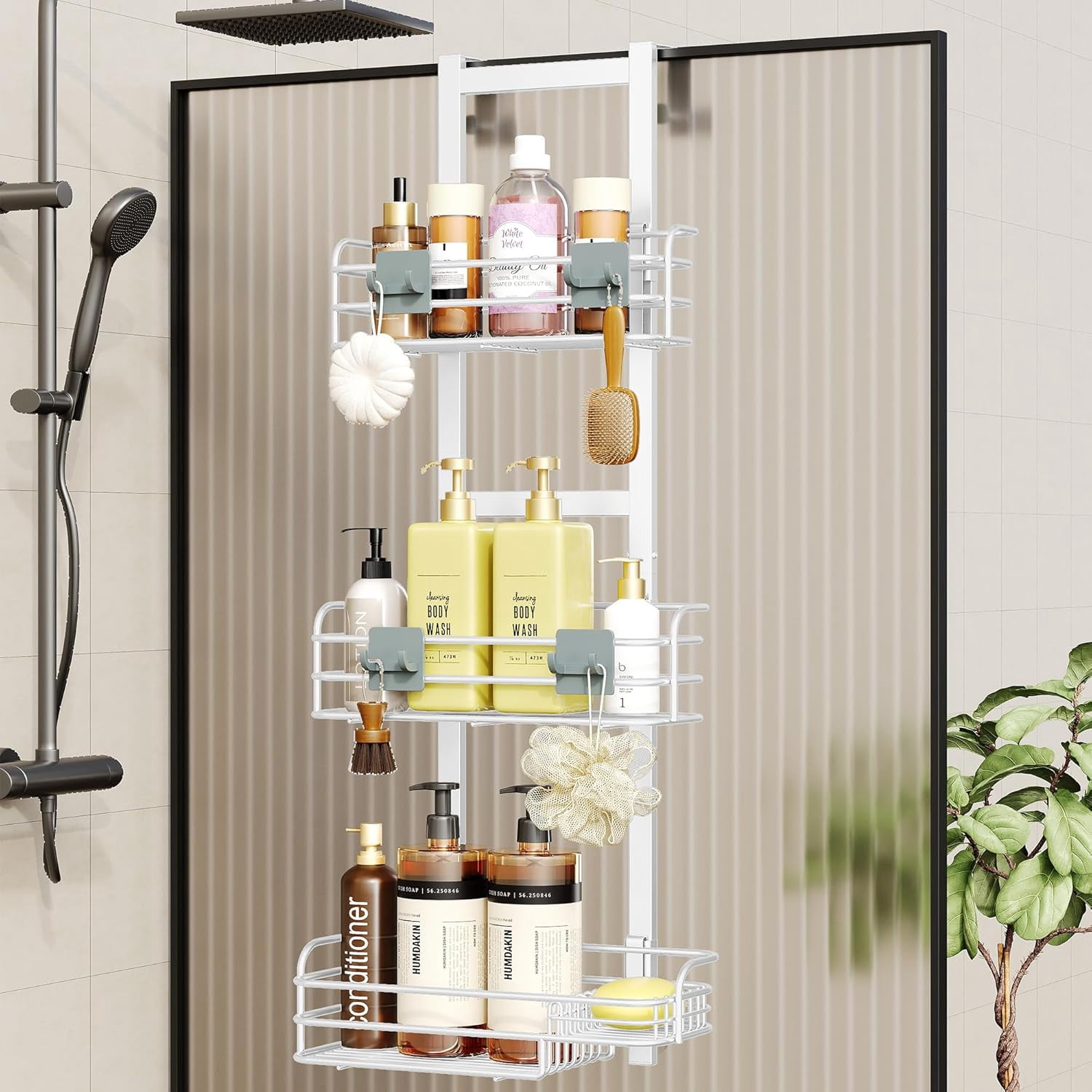 Relibi Rack HAOYAN Over The Door Shower Caddy Pantry Organizer Rack with Reliable ...