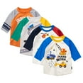 thumbnail image 1 of YTDSCS Kids Toddler Boys Crewneck Tees Sweatsuit Baby Spring Fall T Shirts Crewneck Pullover Medium Long Sleeves Cotton Car Cartoon Print Top T Shirts S Clothes for 2-8Y, 1 of 8