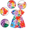 thumbnail image 1 of HAOYNU Kids Toddler Girls Summer Dresses 2-7Years Baby Floral Dress Little Girls Short Sleeve Dress Pullover Casual Dresses Tutu Birthday Party Princess Dress, 1 of 8