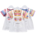 thumbnail image 1 of HAOYNU Toddler Kids Girls Short Sleeve Dresses Suspender Skirt Baby Spring Fall Stripe Dresses Mid length Comfortable Cute Dress Dresses Princess Dress,Sizes 1-5Y, 1 of 8