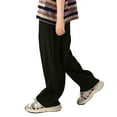 thumbnail image 1 of HAOYUNL 2-12T Kids Boys Girls Sweatpants Pants Leg Pants Toddler Solid Color Elastic Lounge Trousers Casual Loose Summer Anti-Mosquito Jogger Pants with Pockets, 1 of 9