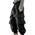 thumbnail image 1 of HAOYUNL 5-11Years Girls Cargo Pants Sweatpants for Kids Loose Cotton Cargo Jogger Pants Leg Pants with Multi Pockets, 1 of 7