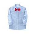 thumbnail image 1 of HAOYUNL Boys' Dress Shirt for Kids Toddler Teen 2-14 Year Long Sleeve Solid Button-Down Shirt Little Big Spring Fall Casual Dress Shirt with Tie, 1 of 7