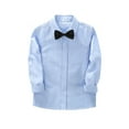 thumbnail image 1 of HAOYUNL Boys' Dress Shirt for Kids Toddler Teen 2-14 Year Long Sleeve Solid Button-Down Shirt Little Big Spring Fall Casual Dress Shirt with Tie, 1 of 7