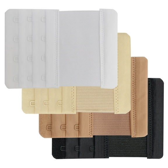 HAOYUNL Bra Extenders 4 Hook Elastic Underwear Extended Buckle,Stretchy Soft And Comfortable Bra Strap Extender 4Pcs