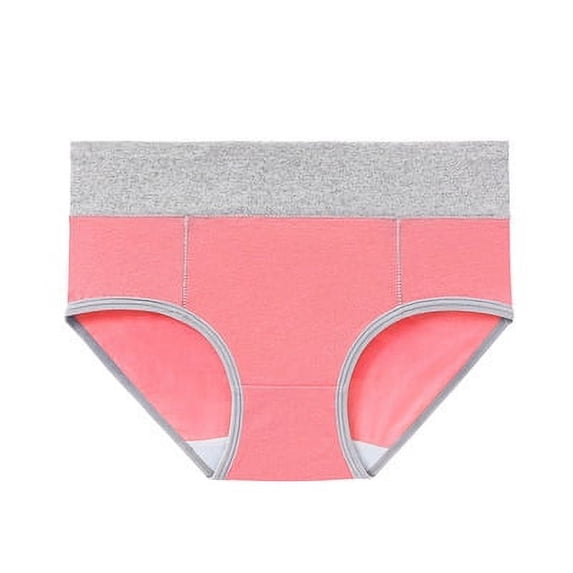 HAOYUNL Cotton Underwear for Women Plus Size Briefs Soft Hi Cut Panties Rise Full Briefs Stretchy Ladies Hipster Panties 1 Pack