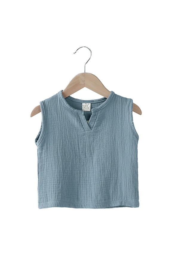 Kids Baby Vest Undershirts for Boys Girls Summer Cotton Solid Color Vest Toddler Sleeveless Tops Casual Clothes for 9M-8Y