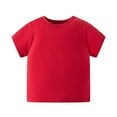 thumbnail image 1 of HAOYUNL Kids Boys T-Shirt Toddler Short Sleeve T-Shirt Tees Little Boys Solid Color Pullover T-Shirt Cotton Top for 1-8Y, 1 of 7