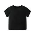 thumbnail image 1 of HAOYUNL Kids Boys T-Shirt Toddler Short Sleeve T-Shirt Tees Little Boys Solid Color Pullover T-Shirt Cotton Top for 1-8Y, 1 of 9