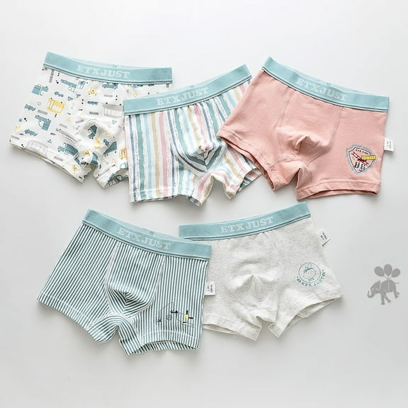 HAOYUNL Kids Boys Underwear Boxer Briefs Cotton Comfort Breathable Little Boys Shorts Boxer for Toddler Big Kids 5Pack