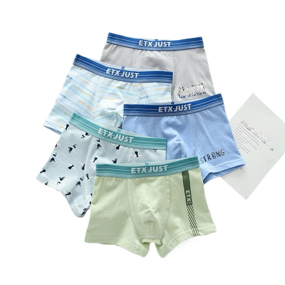 HAOYUNL Kids Boys Underwear Boxer Briefs Cotton Comfort Breathable Little Boys Shorts Boxer for Toddler Big Kids 5Pack