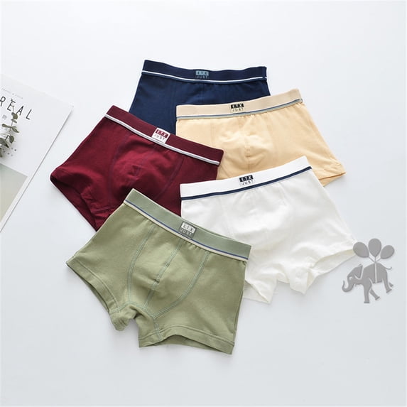 HAOYUNL Kids Boys Underwear Boxer Briefs Cotton Comfort Breathable Little Boys Shorts Boxer for Toddler Big Kids 5Pack
