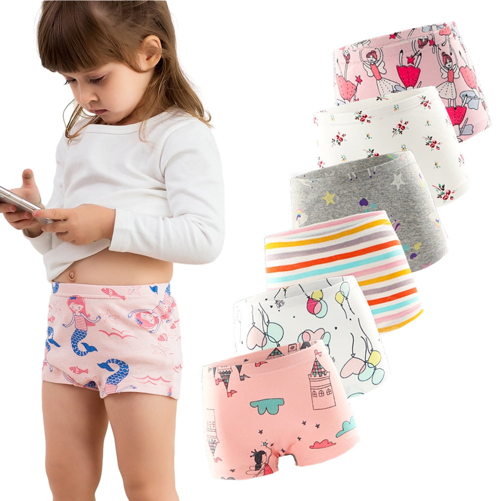 FLMEI Kids Girls Boxer Briefs Girls Boxer Underwear Cartoon Cotton
