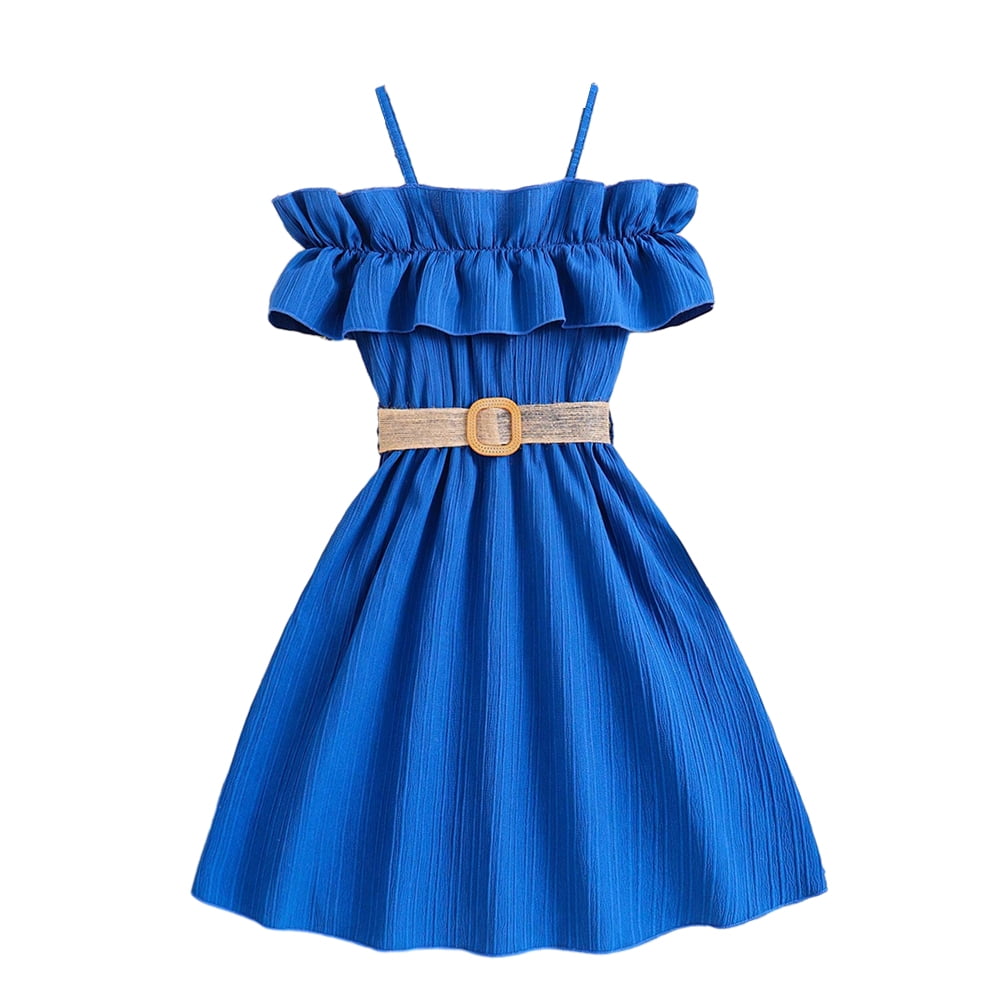 HAOYUNL Kids Teen Girls' Halter Dresses Pullover Summer Spaghetti Strap  Dress Sundress A-line Dress Big Little Girls Dress for 8-12T - Walmart.com, image size:1001x1001