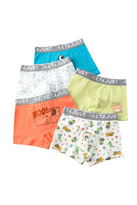 Kids Boys Underwear Boxer Briefs Cotton Comfort Breathable Little Boys Shorts Boxer for Toddler Big Kids 5Pack