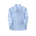 thumbnail image 1 of HAOYUNL Kids Toddler Boys Collared Dress Shirt with Matching Tie Teen Dress Shirt Casual Long Sleeve Button down Solid Shirt Formal Uniform for 2-14 Year, 1 of 6