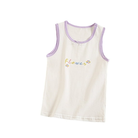 HAOYUNL Little Girls Printing Vest Tops Toddler Kids Undershirts Spaghetti Strap Clothes Slim Fit Sleeveless Tops for Girls 3-8Years