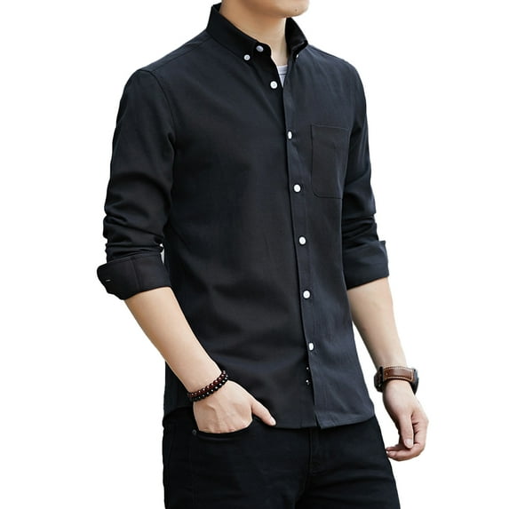 HAOYUNL Mens Button Down Short Sleeve Shirts Summer Casual Shirts Solid Color Breathable Shirt Oxford Shirt M-5XL