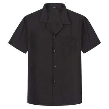 HAOYUNL Summer Short Sleeve Shirt Hawaii Loose Solid Color Casual Lapel Regular Short Sleeve Shirt for Men M-3XL