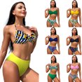thumbnail image 1 of HAOYUNL Women's Bikini Set Bikini Swimsuits Two Piece Swimwear Triangle Bathing Suit Tie String Thong, 1 of 8