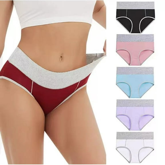 HAOYUNL Womens Cotton Underwear  Briefs High Waisted Ladies Panties (Regular & Plus Size)