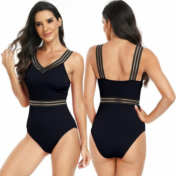 HAOYUNL Womens One Piece Swimsuits Athletic Bikini Swimsuit Sports Surfing Swimwear Bathing Suits S-XL