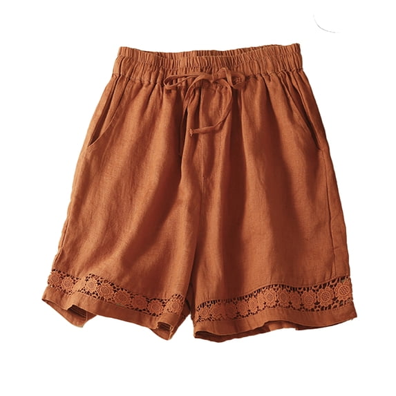 HAOYUNL Womens Summer Shorts Elastic Waist Wide Leg Shorts Comfortable Casual Shorts Comfortable Shorts M-3XL
