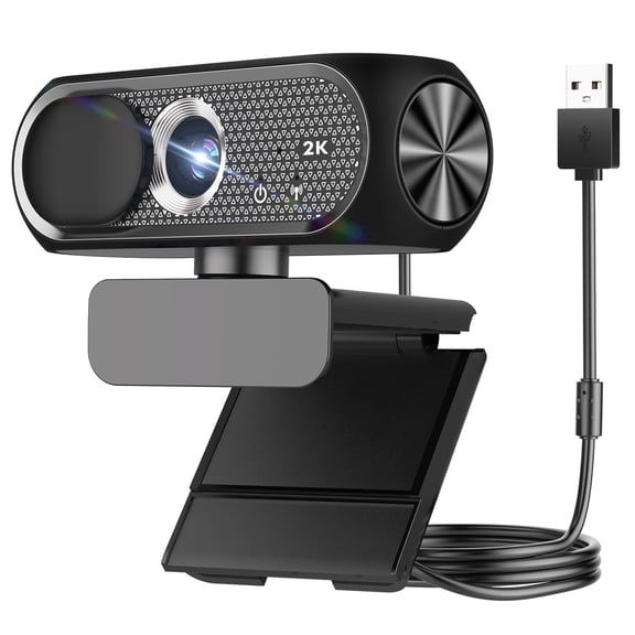 HAOYUYAN 2K HD USB Webcam with Built-in Mic, Noise Reduction, Wide-Angle Lens, Auto Light Adjustment, Plug & Play Camera for Laptop, Desktop, PC, Mac