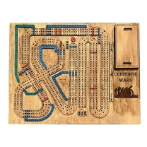HAOZEEN Cribbage Wars Board Game, Cribbage Wars, Cribbage War Game, Cribbage Boards Unique, 2024 New Wooden Cribbage Board Game Set with Built-in Storage Compartment for Cribbage Pegs (1Pcs)