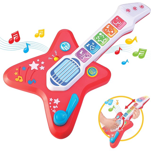 HAPPKID Magic Touch Guitar, Toddler Light Up Music Toy with Volume