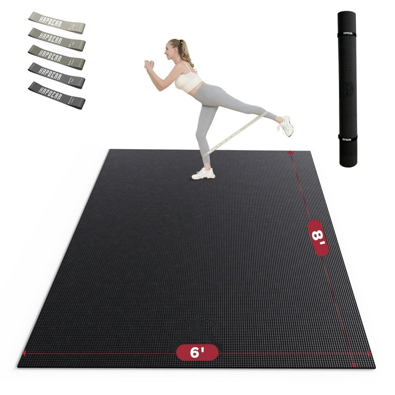 HAPBEAR Extra Large Exercise Mat 8 x6 x8mm 1 3 inch Non Slip Ultra Durable Thick Workout Mat for Home Gym Flooring Cardio Yoga Fitness High Density Exercise Mat Shoes Friendly Walmart