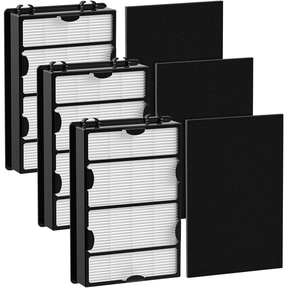 HAPF600 Filter Replacement Compatible with Holmes Air Purifier HAPF600 HAPF8650 HAP615 HAP625 HAP650, 3 Filter Replacement &3 Carbon Pre-filters, Part #HAPF600D, HAPF600D-U2