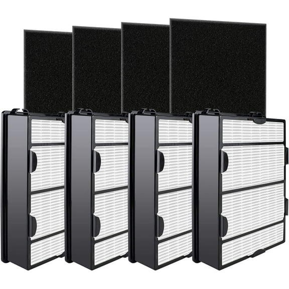 HAPF600 Filter Replacement for Hol-mes Air Purifier Filter B, Replace HAPF600D, HAP615, HAP625, HAP650, HAPF600D-U3, HAP725, HAP750, 106773, 4 HEPA filters and 4 carbon pre-filters