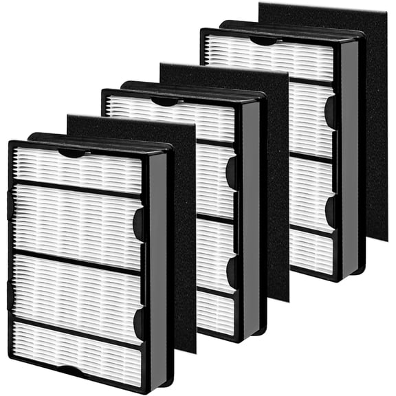 HAPF600 HEPA Filters for Holmes HAP616, HAP633, HAP653, HAP726, HAP756, HAP759, HAP8615, HAP8650, HAP9726 Air Purifier, Replace HAPF600TCS (3 Filters& 3 Carbon Filters)