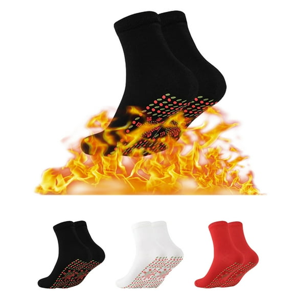 HAPIMO 3 Pairs, Solid Color Socks Running Athletic Socks Ankle Socks Winter Cotton Socks Warm Xmas Gifts for Women Men Sports Heating Socks Breathable Multi-color