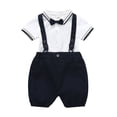 thumbnail image 1 of HAPIMO 3pc Outs Toddler Boy 1Set Kids Baby Short Sleeve T Shir Clothes Button Pocket with Tops&Pants&Scsrf Round Neck Blue 73, 1 of 1