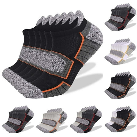 HAPIMO 6 Pairs, Solid Color Socks Slipper Running Athletic Socks Ankle Socks Xmas Gifts for Women Men Sports Socks Breathable Winter Cotton Socks Warm Black