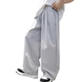 thumbnail image 1 of HAPIMO Boys Kids Drapey Wide Leg Pants Elastic Waist Lightweight Trousers for Loungewear and Daily Wear Gray 160, 1 of 5