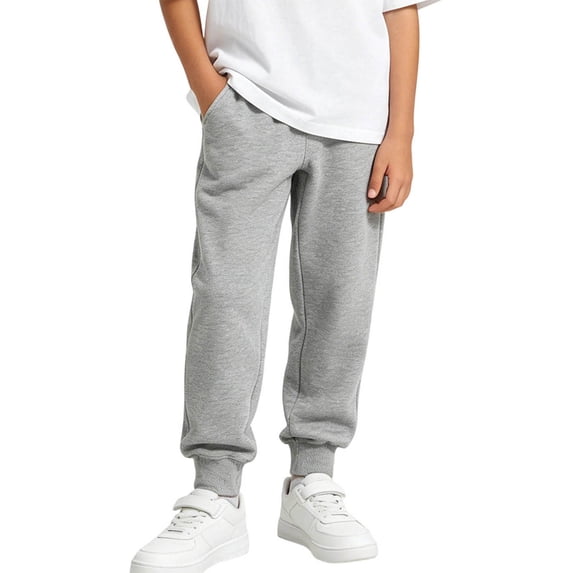 HAPIMO Boys Kids Elastic Cuffed Sweatpants Elastic Waist Soft Pants with Pockets for School Gray 14 Years