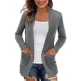 thumbnail image 1 of HAPIMO Cardigans for Women Long Sleeve Open Front Knitwear Solid Casual Jumper Pullover Womens Fall Fashion Sweaters with Pocket Gray M, 1 of 4