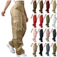 thumbnail image 1 of HAPIMO Cargo Pants Women Casual High Waist Straight Pants Lightweight Outdoor Hiking Camping Mountain Workout Pants Elastic Waist Athletic Pants Red S, 1 of 9