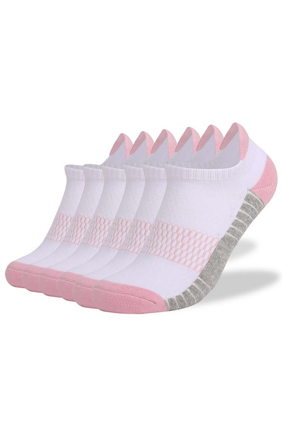 6 Pairs, Solid Color Socks Slipper Sports Socks Breathable Winter Cotton Socks Warm Xmas Gifts for Women Men Running Athletic Socks Ankle Socks Pink