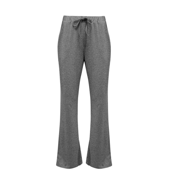 HAPIMO Clearance Casual Yoga Pants for Women Solid Color Quick-Drying Comfy Pants Womens Wide Leg Pockets Drawstring Trousers Elastic High Waist Teens Fall Fashion Outfits Dark Gray M