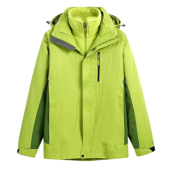 HAPIMO Men's Windbreaker Jacket Thin Zipper Hooded Windproof Waterproof Cold Jacket Fall Winter Rushing Jacket with Pocket Green
