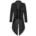 thumbnail image 1 of HAPIMO Tuxedo Jacket Tailcoat Jacket for Men Gothic Steampunk Medieval Jacket Lapel Frock Coat Casual Big Men's Double-Breasted Trench Coat Workout Fashion Black M, 1 of 6