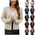 thumbnail image 1 of HAPIMO Women'S Knit Cardigan Sweaters Fall Fashion Long Sleeve Open Front Button Trendy Casual Sweater Jacket Coats Beige L, 1 of 5